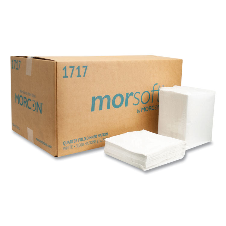 Morcon Tissue - Morsoft Dinner Napkins, 1-Ply, 15 x 17, White, 250/Pack, 12 Packs/Carton