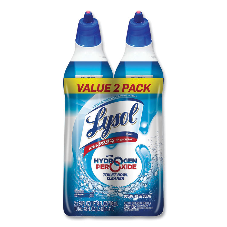 LYSOL Brand - Toilet Bowl Cleaner with Hydrogen Peroxide, Ocean Fresh, 24 oz, 2/Pack
