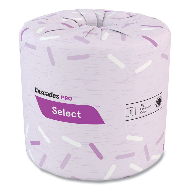 Cascades PRO - Select Standard Bath Tissue, 1-Ply, White, 1,210/Roll, 80 Rolls/Carton