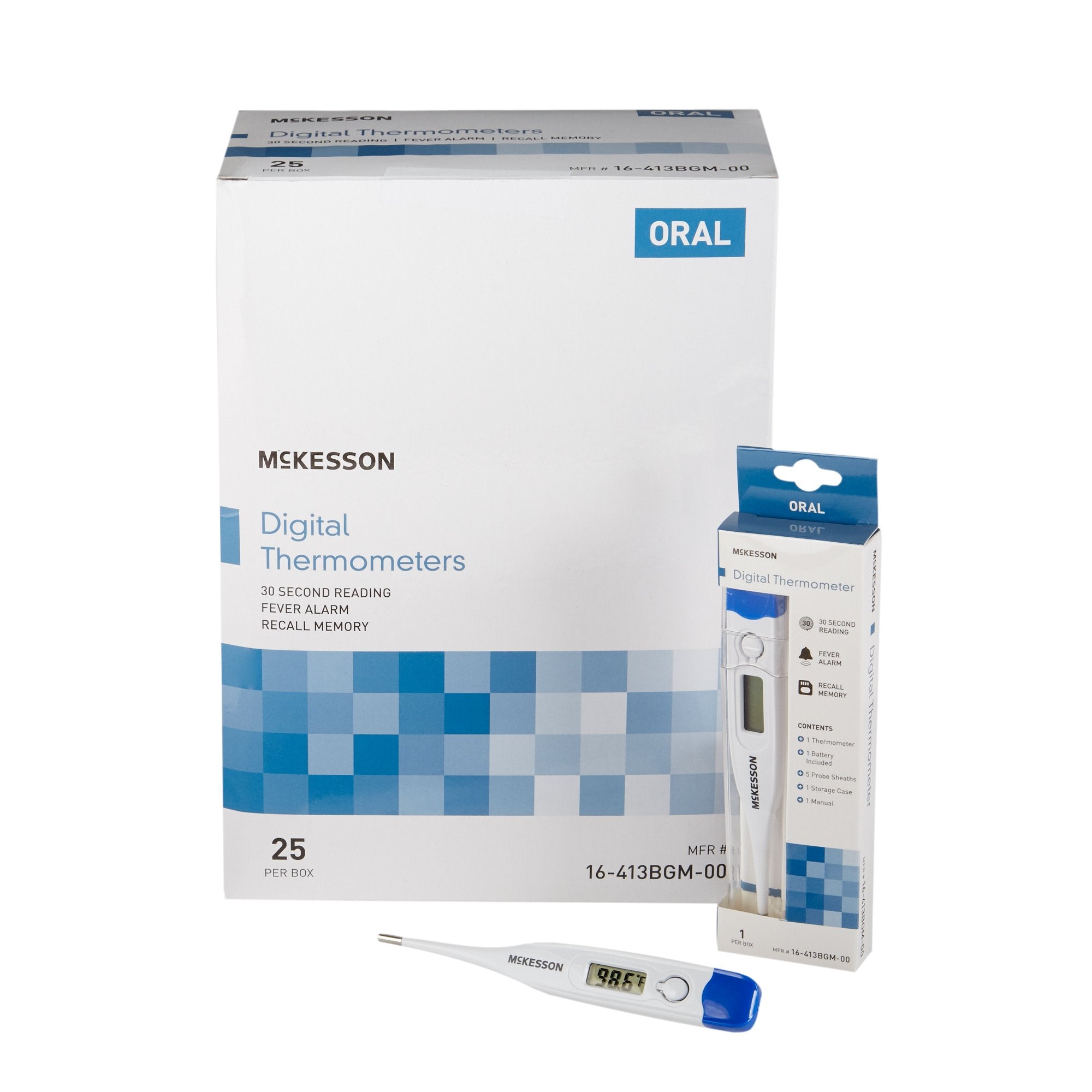 McKesson Brand - Digital Stick Thermometer McKesson Oral Probe Handheld [25/BX]
