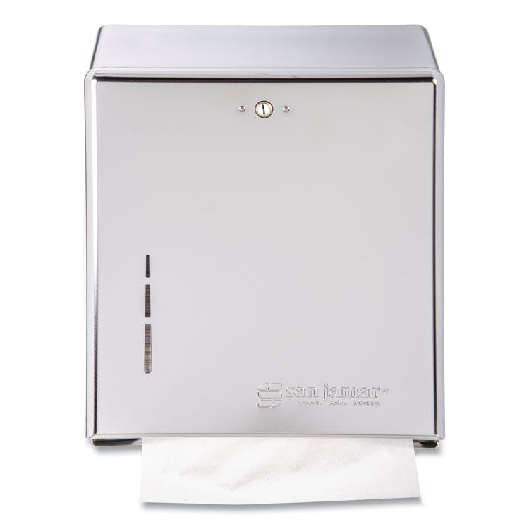 San Jamar - C-Fold/Multifold Towel Dispenser, 11.38 x 4 x 14.75, Chrome