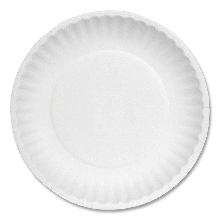 AJM Packaging Corporation - White Paper Plates, 6" dia, 100/Pack, 10 Packs/Carton