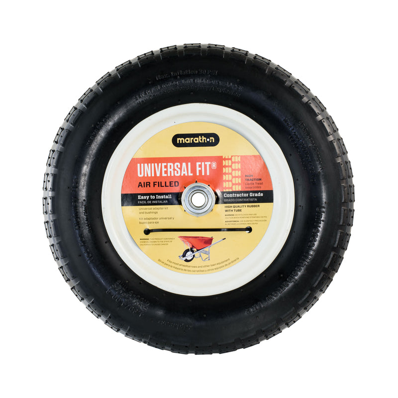 MARATHON - Marathon Universal Fit 8 in. D X 14.5 in. D 300 lb. cap. Centered Wheelbarrow Tire Rubber 1 pk