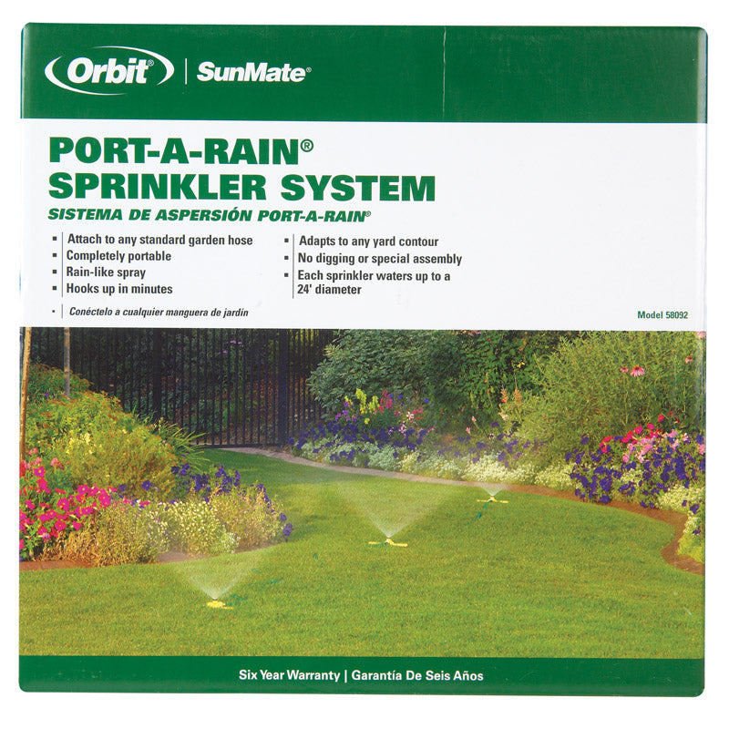 ORBIT - Orbit Port-A-Rain Plastic Non-tipping Base Stationary Sprinkler 2827 sq ft