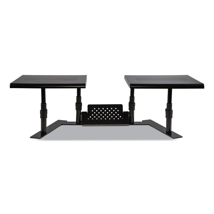 Allsop - Metal Art ErgoTwin Dual Monitor Stand, 25.6 to 33.1 x 12.6 x 6.2 to 8.6, Black, Supports 20 lb/Shelf