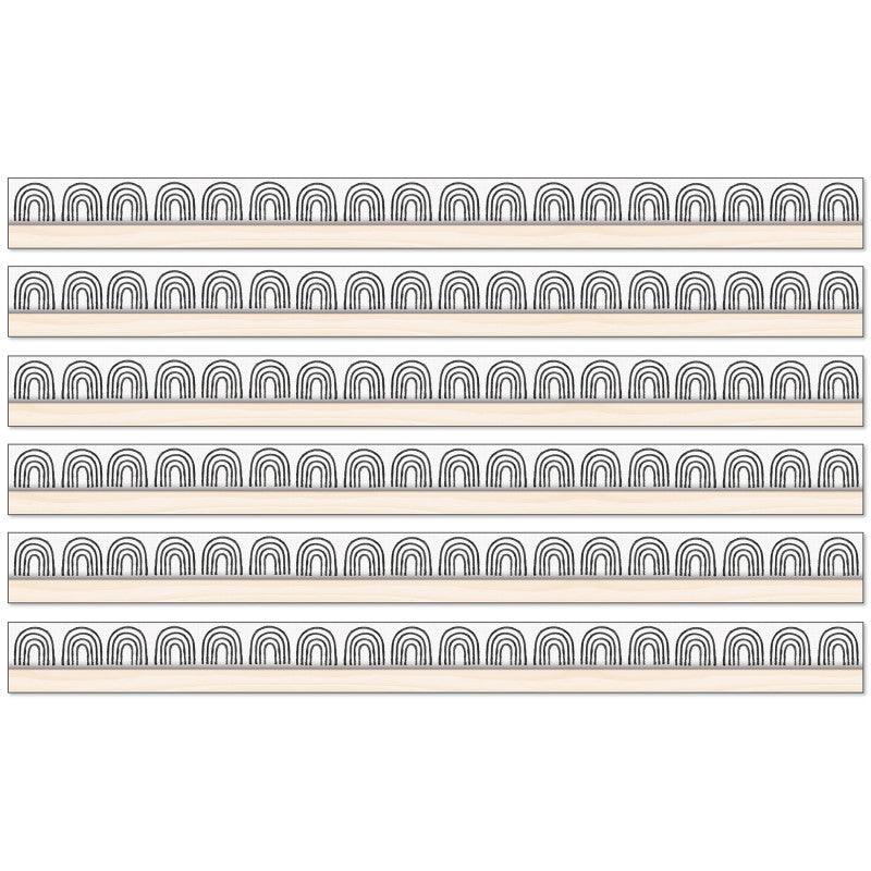 HAPPILY EVER ELEMENTARY - Creatively Inspired Rainbows Straight Borders, 36 Feet Per Pack, 6 Packs