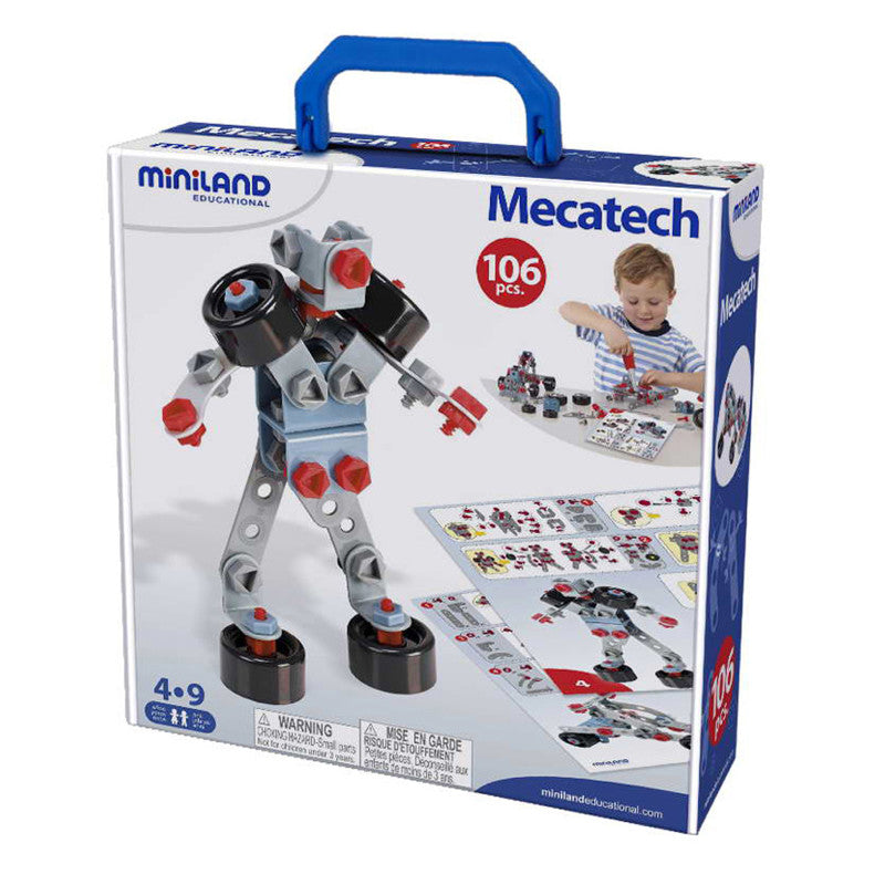 MINILAND EDUCATIONAL - Mecatech, Vehicle & Robot Building Set, 106 Pieces