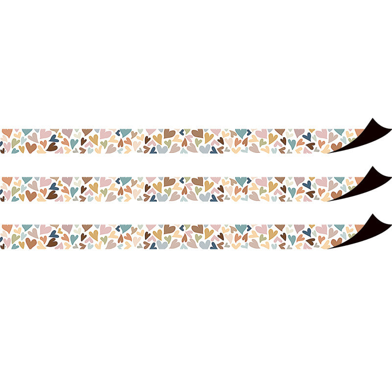 TEACHER CREATED RESOURCES - Everyone Is Welcome Hearts Magnetic Border Per Pack, 3 Packs