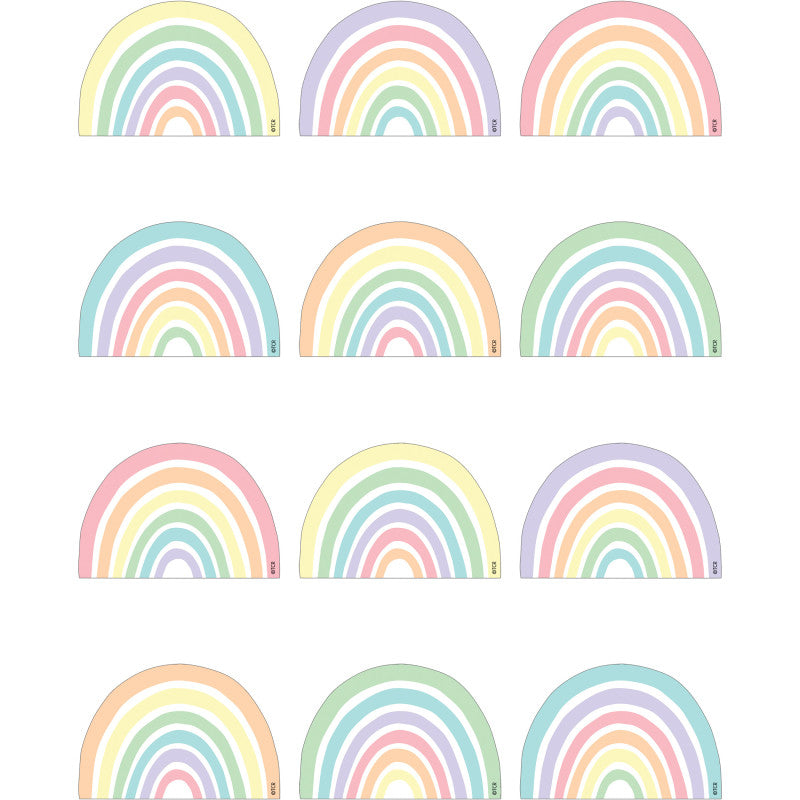 TEACHER CREATED RESOURCES - Patel Pop Rainbows Mini Accents, 36 Per Pack, 6 Packs