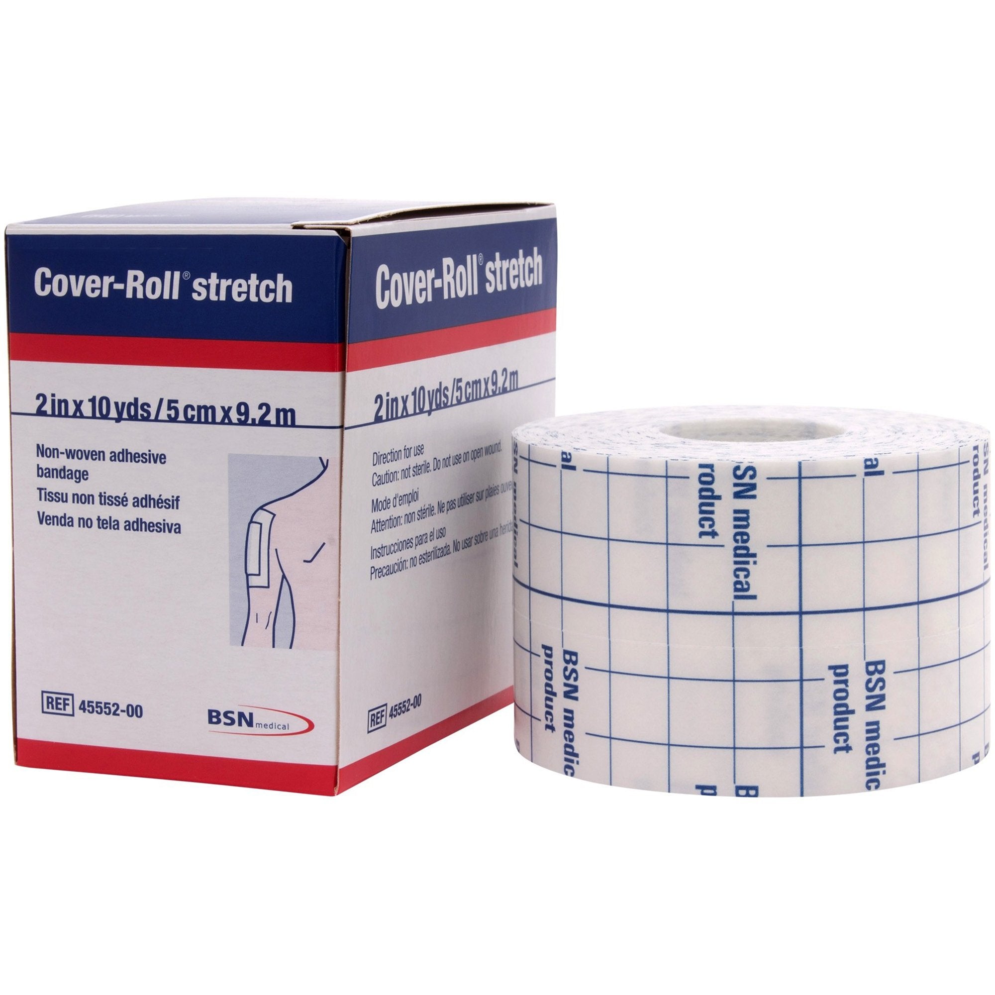 BSN Medical - Dressing Retention Tape with Liner Cover-Roll® Stretch White 2 Inch X 10 Yard Nonwoven Polyester NonSterile [1/BX]
