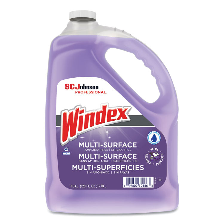 Windex - Non-Ammoniated Glass/Multi Surface Cleaner, Pleasant Scent, 128 oz Bottle