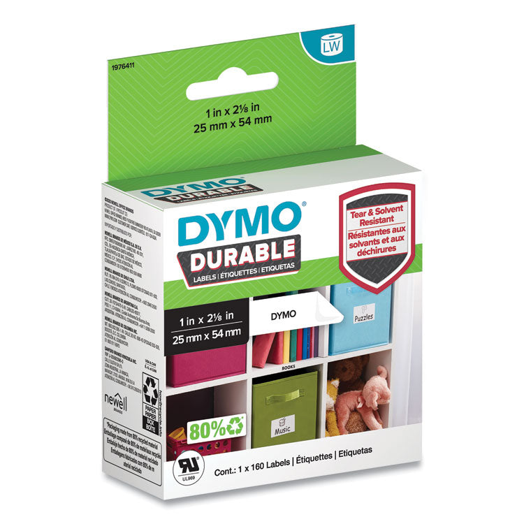 DYMO - LW Durable Multi-Purpose Labels, 1" x 2.12", 160 Labels/Roll