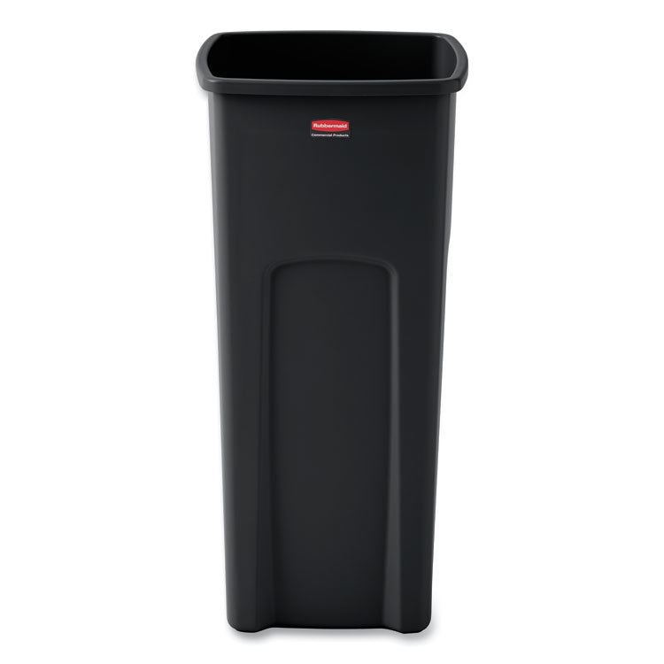 Rubbermaid Commercial - Untouchable Square Waste Receptacle, 23 gal, Plastic, Black