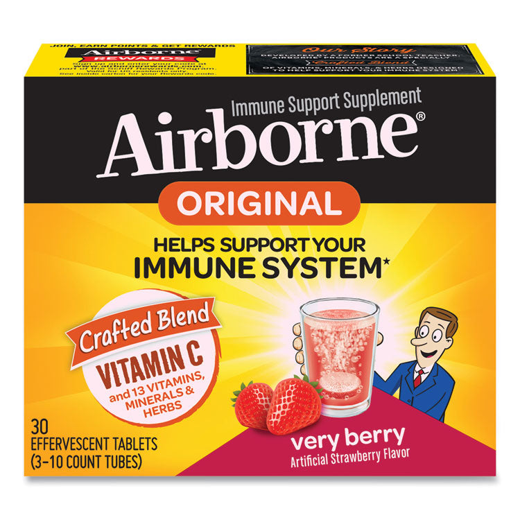 Airborne - Immune Support Effervescent Tablet, Very Berry, 30 Count
