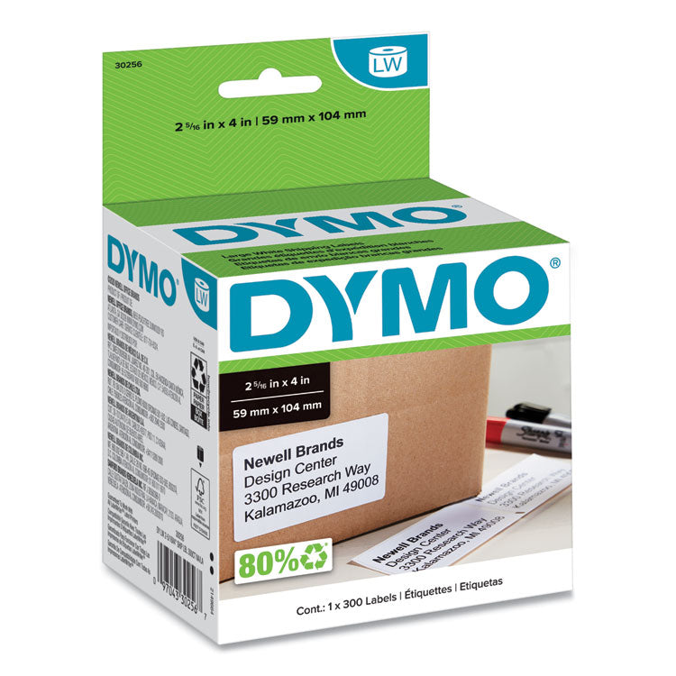 DYMO - LabelWriter Shipping Labels, 2.31" x 4", White, 300 Labels/Roll