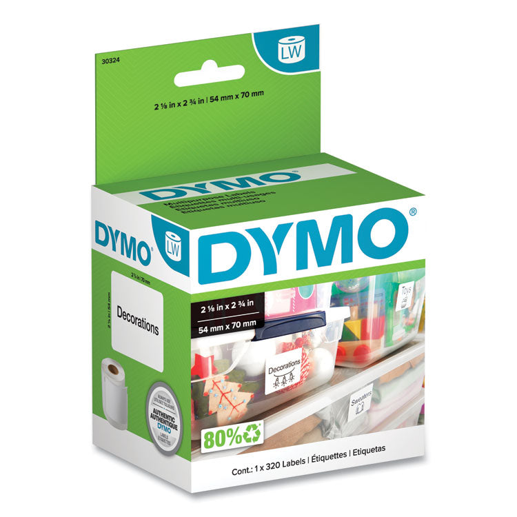 DYMO - LW Multipurpose Labels, 2.75" x 2.12", White, 320 Labels/Roll
