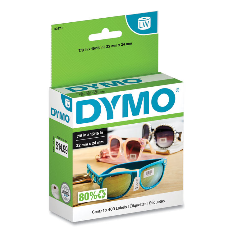 DYMO - LW Price Tag Labels, 0.93" x 0.87", White, 400 Labels/Roll