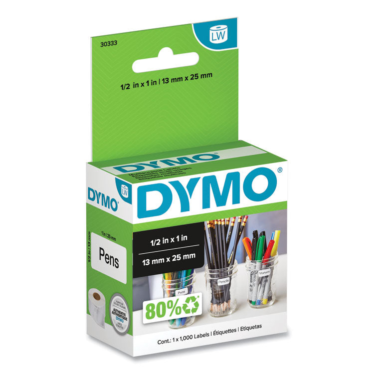 DYMO - LabelWriter Multipurpose Labels, 0.5" x 1", White, 1000 Labels/Roll