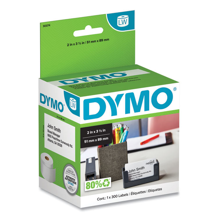 DYMO - LabelWriter Business/Appointment Cards, 2" x 3.5", White, 300 Labels/Roll