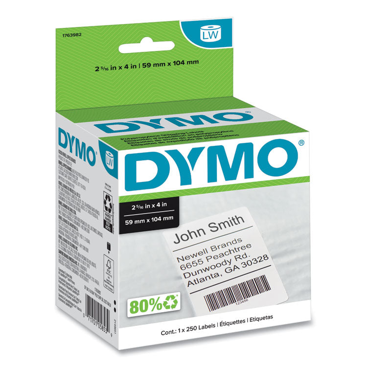 DYMO - LabelWriter Shipping Labels, 2.31" x 4", White, 250 Labels/Roll