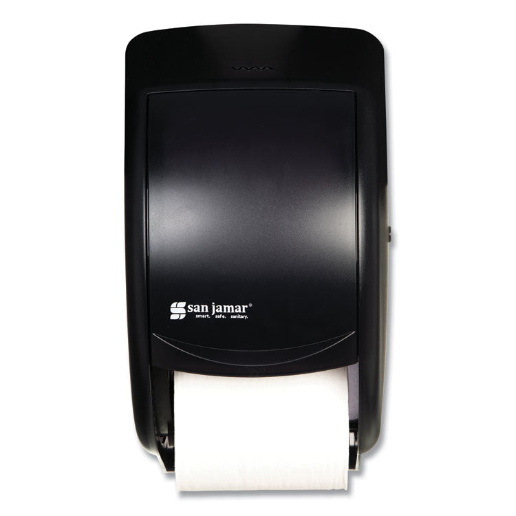 San Jamar - Duett Standard Bath Tissue Dispenser, 2 Roll, 7.5 x 7 x 12.75, Black Pearl