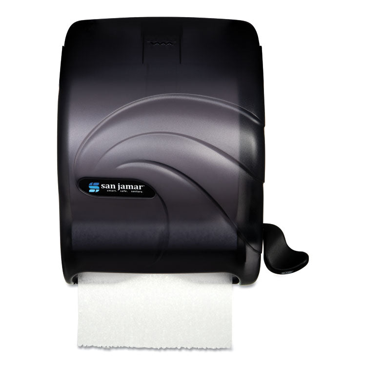 San Jamar - Element Lever Roll Towel Dispenser, Oceans, 12.5 x 8.5 x 12.75, Black Pearl