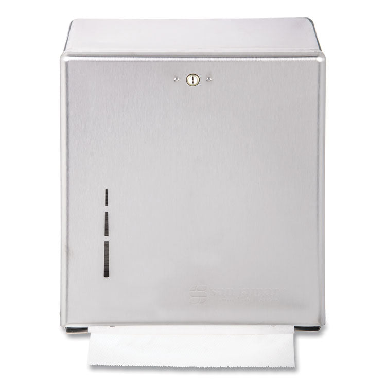 San Jamar - C-Fold/Multifold Towel Dispenser, 11.38 x 4 x 14.75, Stainless Steel