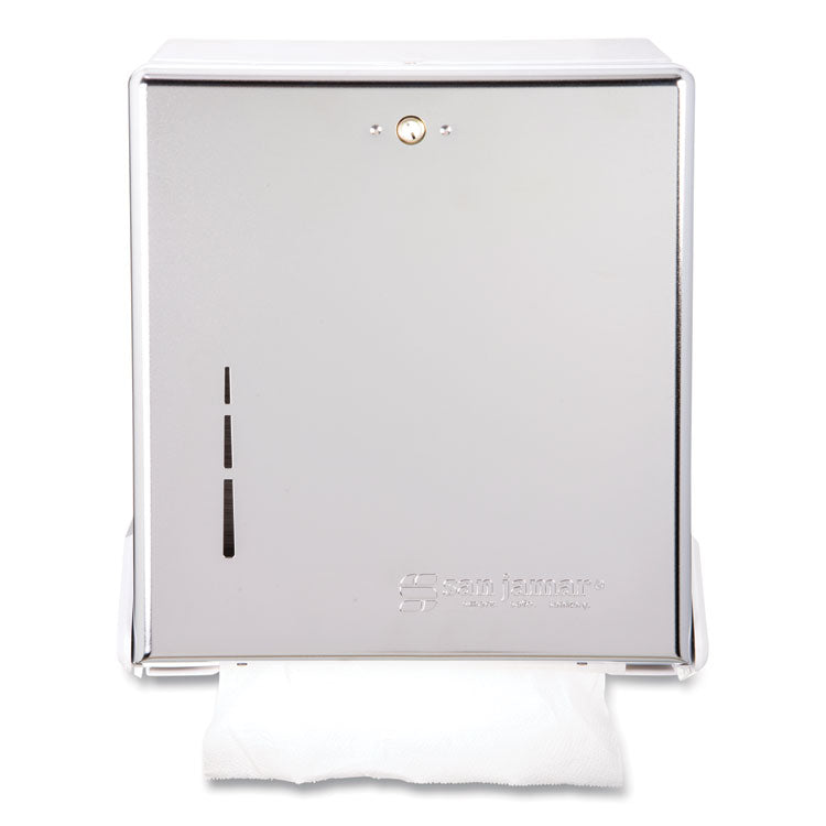 San Jamar - True Fold C-Fold/Multifold Paper Towel Dispenser, 11.63 x 5 x 14.5, Chrome