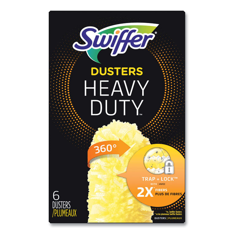 Swiffer - Heavy Duty Dusters Refill, Dust Lock Fiber, Yellow, 6/Box