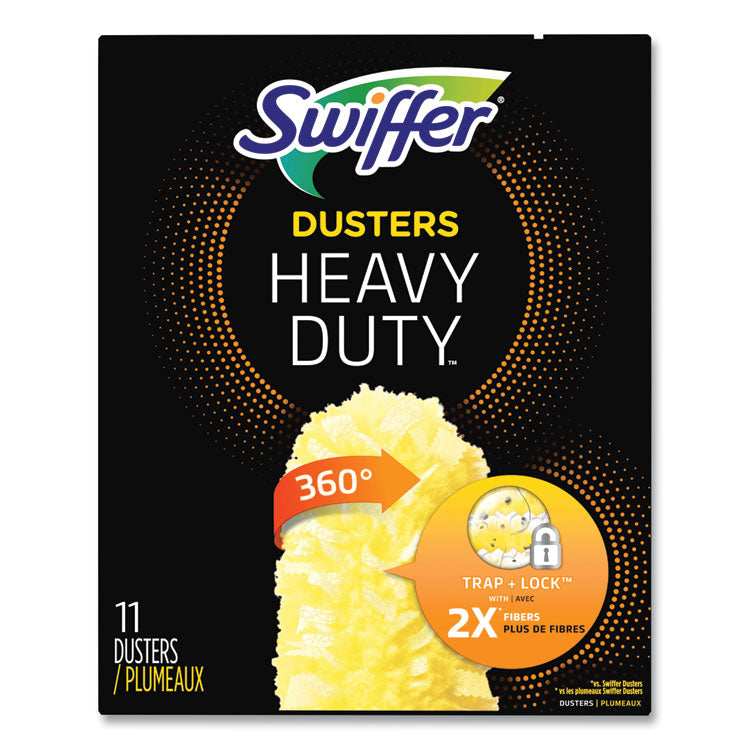 Swiffer - Heavy Duty Dusters Refill, Dust Lock Fiber, 2" x 6", Yellow, 33/Carton