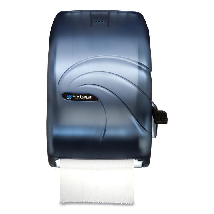 San Jamar - Lever Roll Towel Dispenser, Oceans, 12.94 x 9.25 x 16.5, Arctic Blue