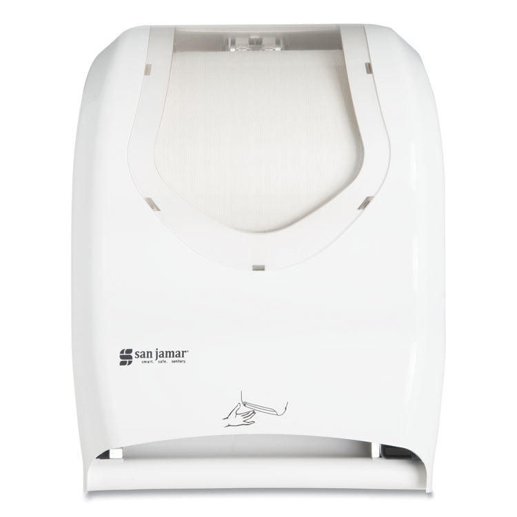 San Jamar - Smart System with iQ Sensor Towel Dispenser, 16.5 x 9.75 x 12, White/Clear