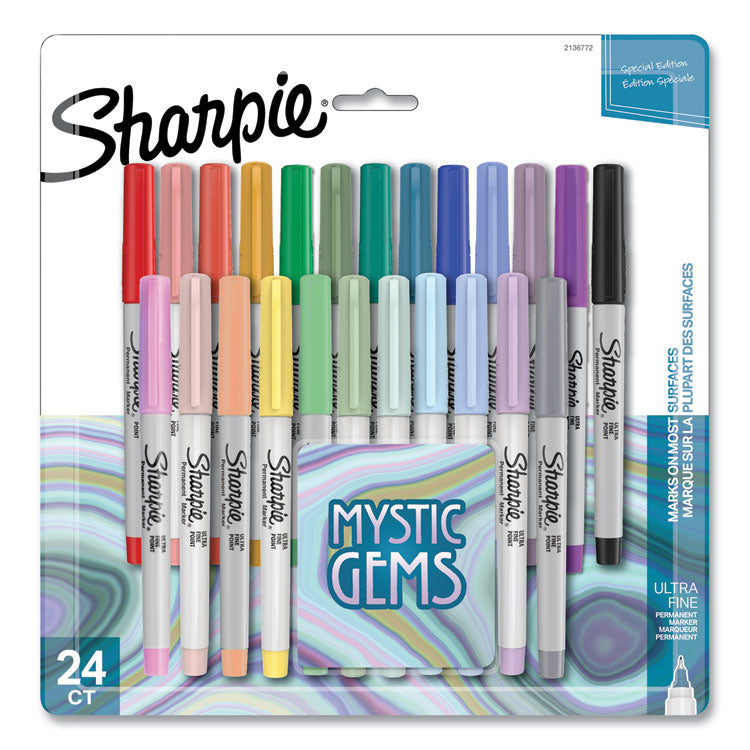 Sharpie - Mystic Gems Markers, Ultra-Fine Needle Tip, Assorted, 24/Pack