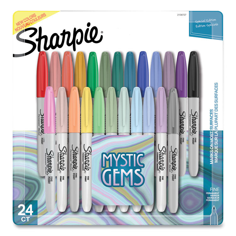 Sharpie - Mystic Gems Markers, Fine Bullet Tip, Assorted, 24/Pack