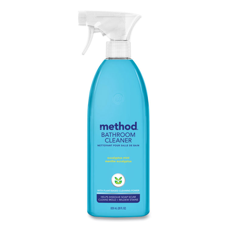 Method - Tub and Tile Bathroom, Eucalyptus Mint, 28 oz Spray Bottle, 8/Carton