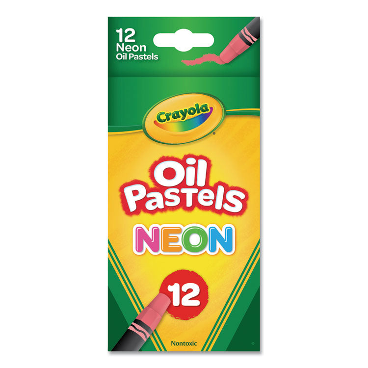 Crayola - Neon Oil Pastels, 12 Assorted Colors, 12/Pack