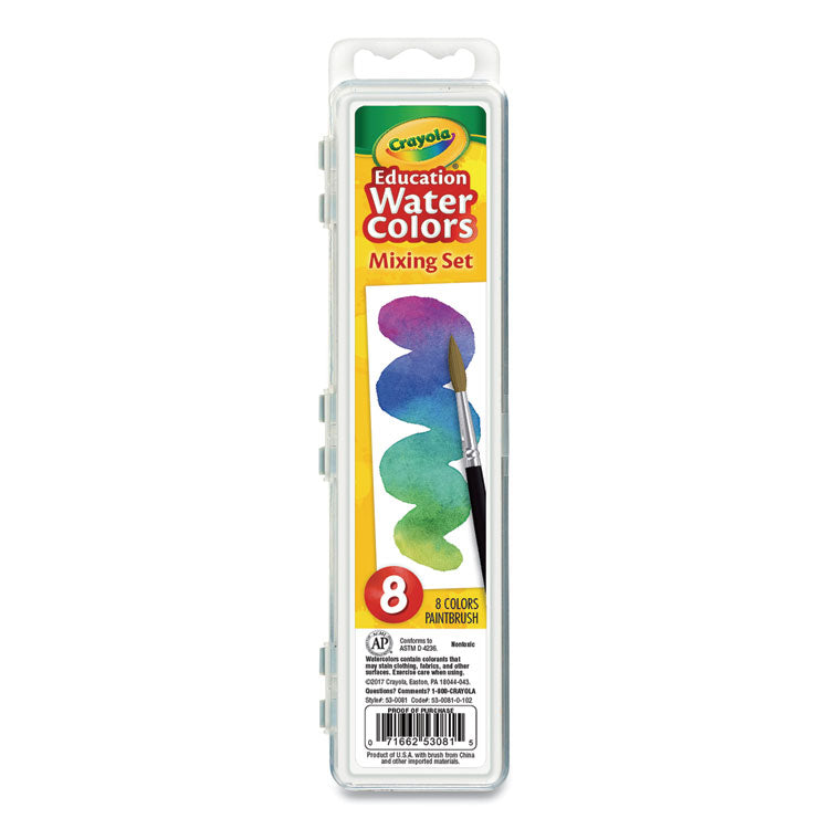 Crayola - Watercolor Mixing Set, 7 Assorted Colors, Palette Tray