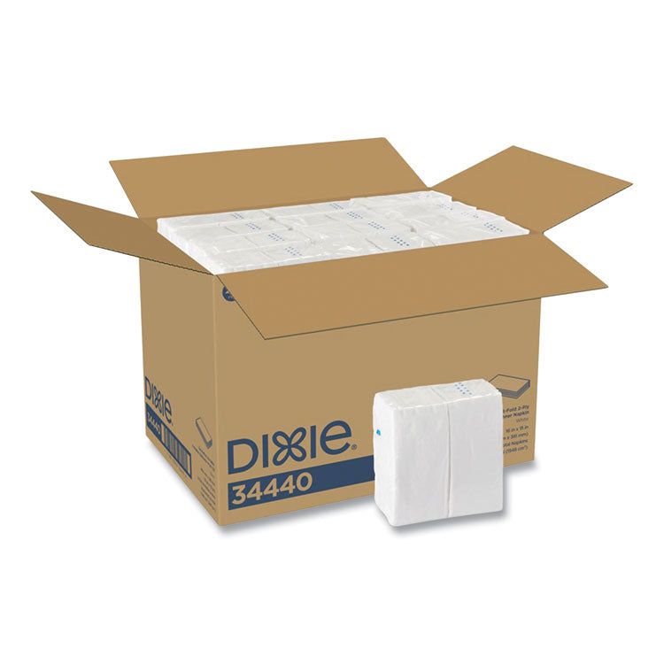 Dixie - 1/8-Fold Dinner Napkin, 2-Ply, 16 x 15, White, 3,024/Carton