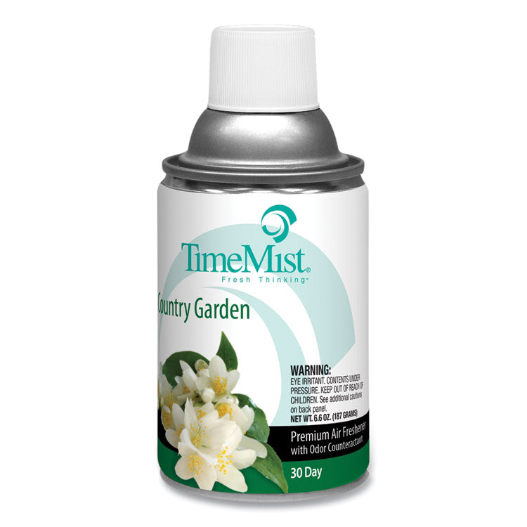 TimeMist - Premium Metered Air Freshener Refill, Country Garden, 6.6 oz Aerosol Spray, 12/Carton