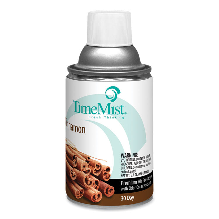 TimeMist - Premium Metered Air Freshener Refill, Cinnamon, 6.6 oz Aerosol Spray, 12/Carton