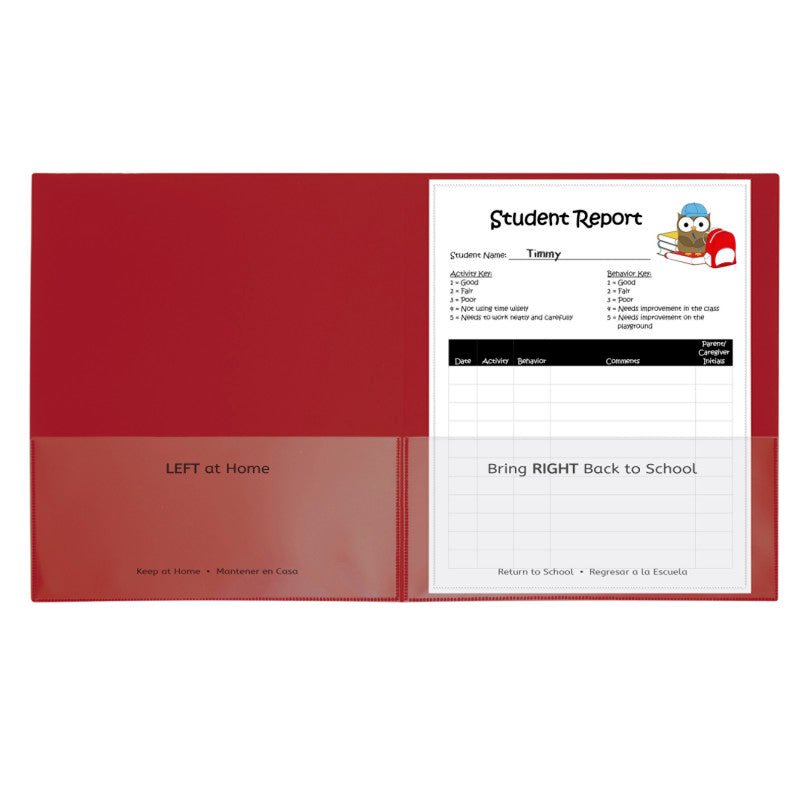 C-LINE - Classroom Connector™ school-to-home folder, red, 25/BX