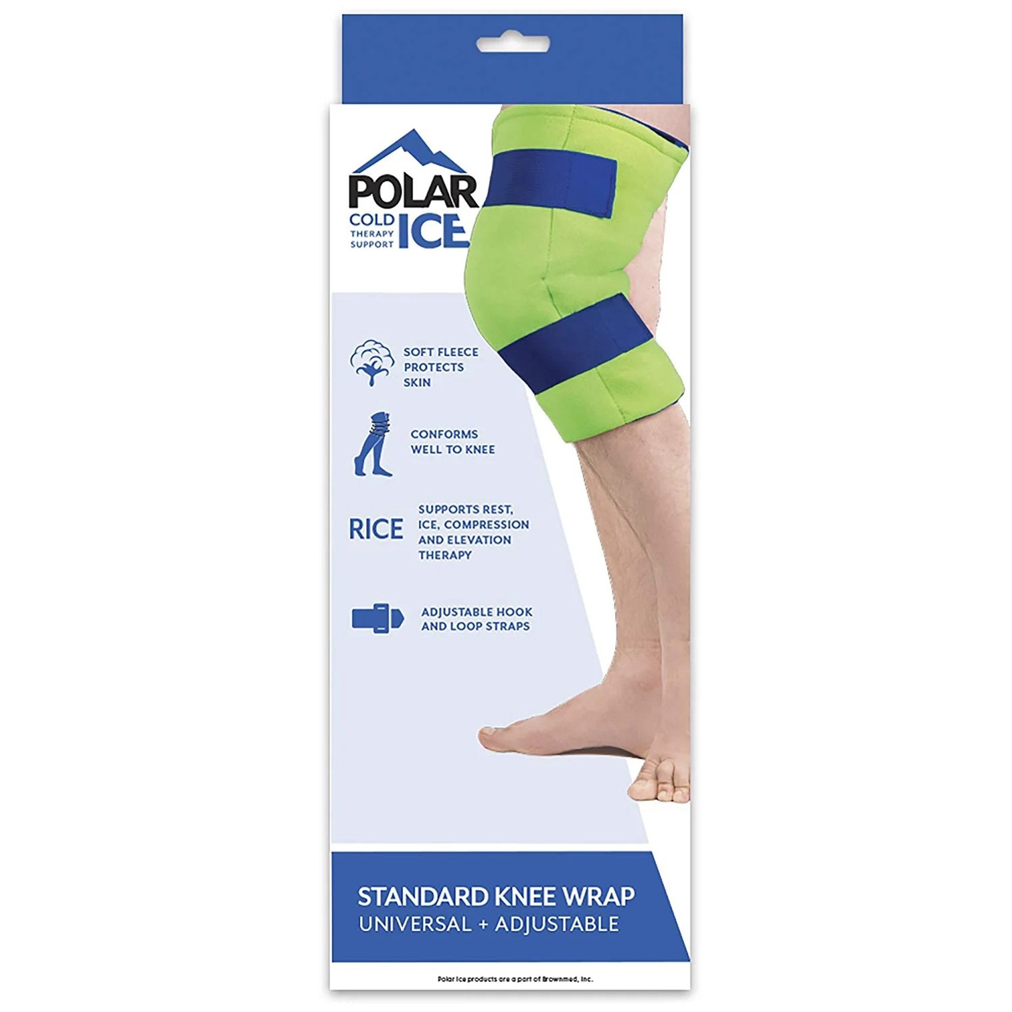 Brownmed - Cold Pack with Wrap Polar Ice® Knee Standard 13 X 16 Inch Nylon / Polyester / Water Reusable [1/EA]