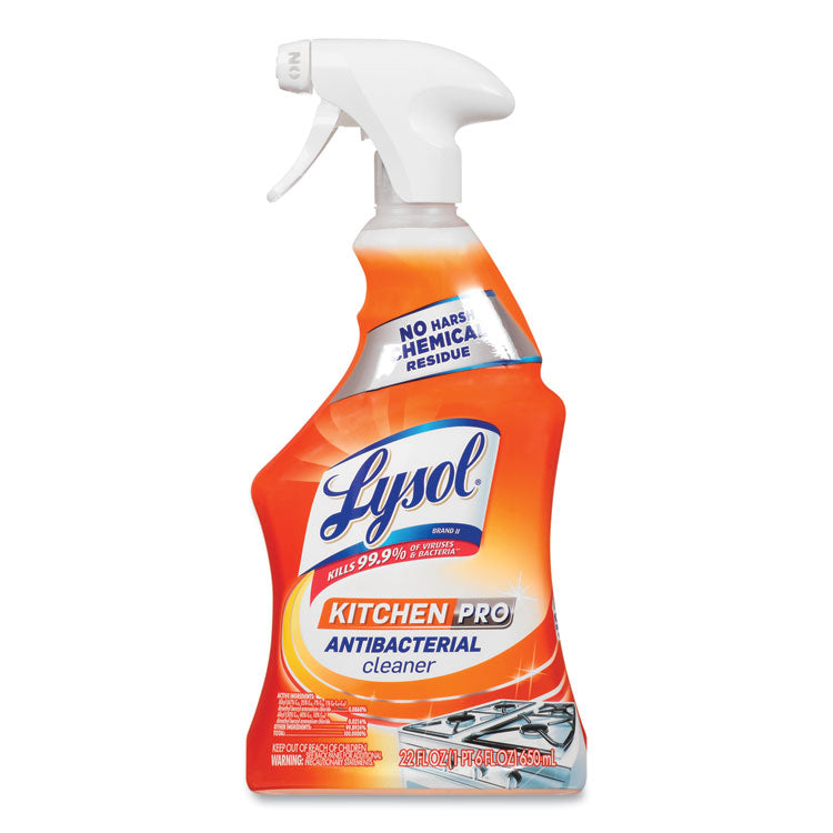 LYSOL Brand - Kitchen Pro Antibacterial Cleaner, Citrus Scent, 22 oz Spray Bottle, 9/Carton