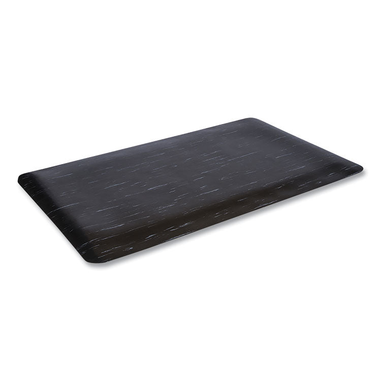 Crown - Cushion-Step Surface Mat, 36 x 72, Marbleized Rubber, Black