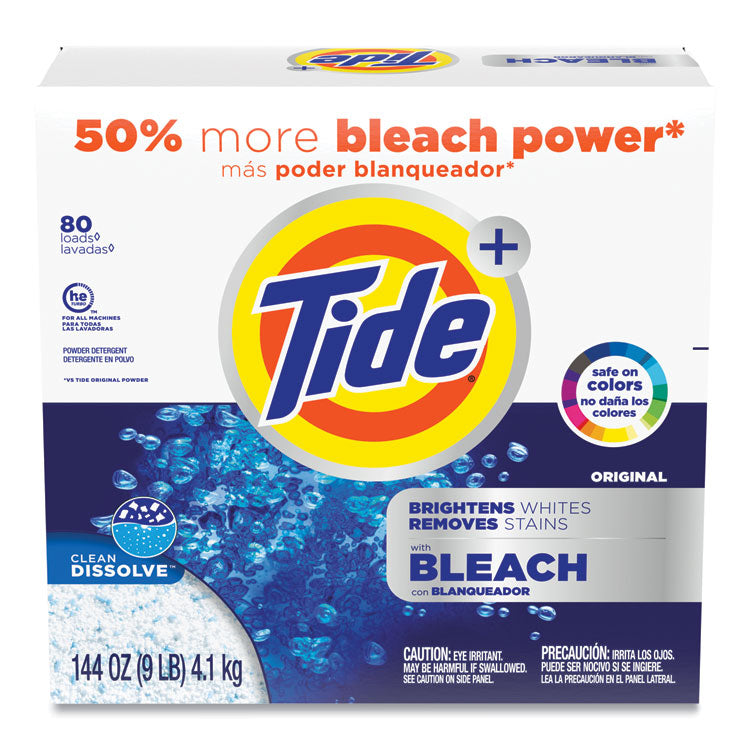 Tide - Laundry Detergent with Bleach, Tide Original Scent, Powder, 144 oz Box