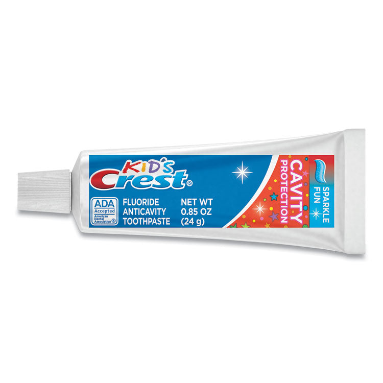 Crest - Kids' Sparkle Toothpaste, Blue, Bubblegum Flavor, 0.85 oz Tube, 72/Carton