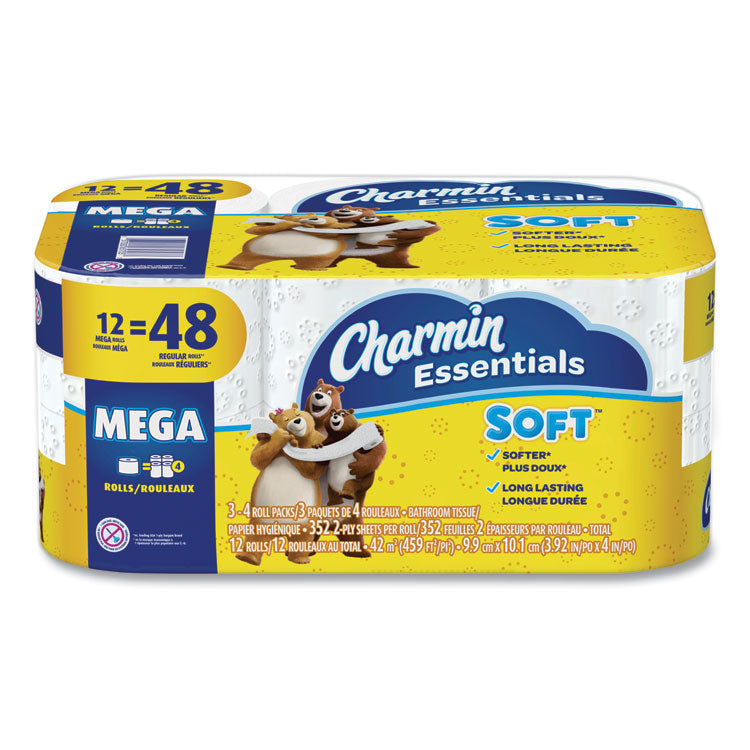 Charmin - Essentials Soft Bathroom Tissue, Septic Safe, 2-Ply, White, 352 Sheets/Roll, 12/Pack