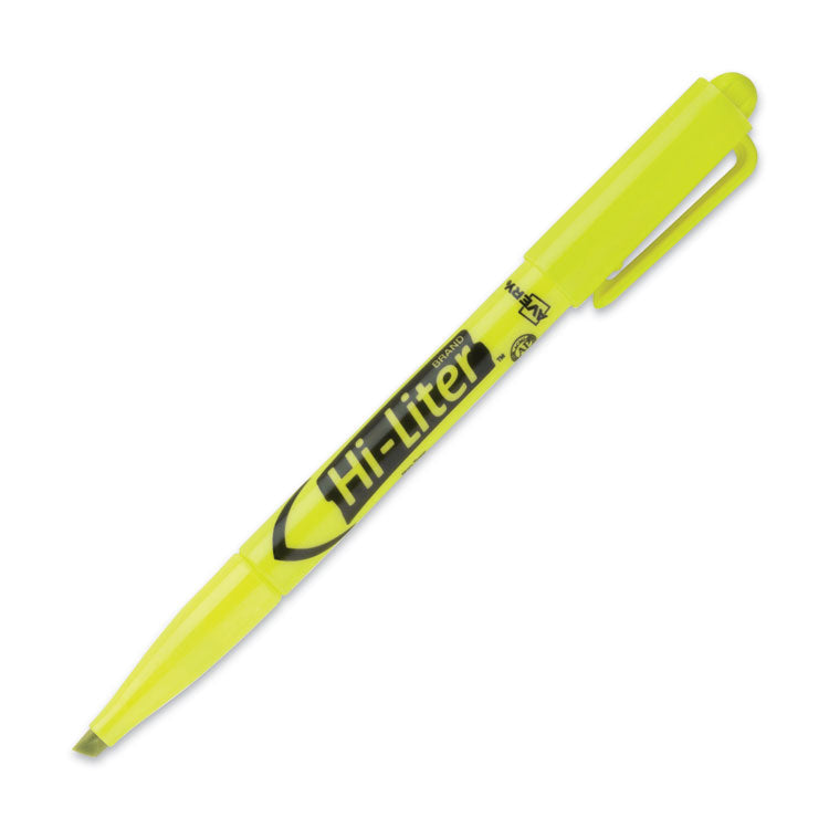 Avery - HI-LITER Pen-Style Highlighters, Fluorescent Yellow Ink, Chisel Tip, Yellow/Black Barrel, Dozen