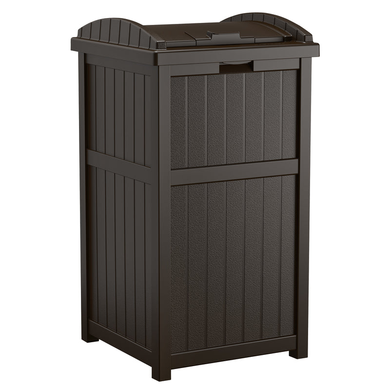 SUNCAST - Suncast Trash Hideaway 30 gal Java Resin Garbage Can Lid Included