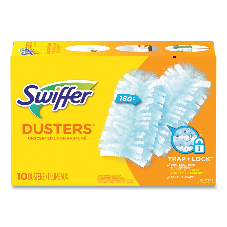 Swiffer - Dusters Refill, Dust Lock Fiber, Unscented, Light Blue, 10/Box